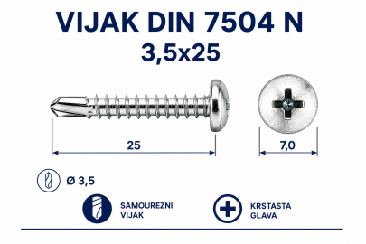 VIJAK DIN 7504 N 3,5x25